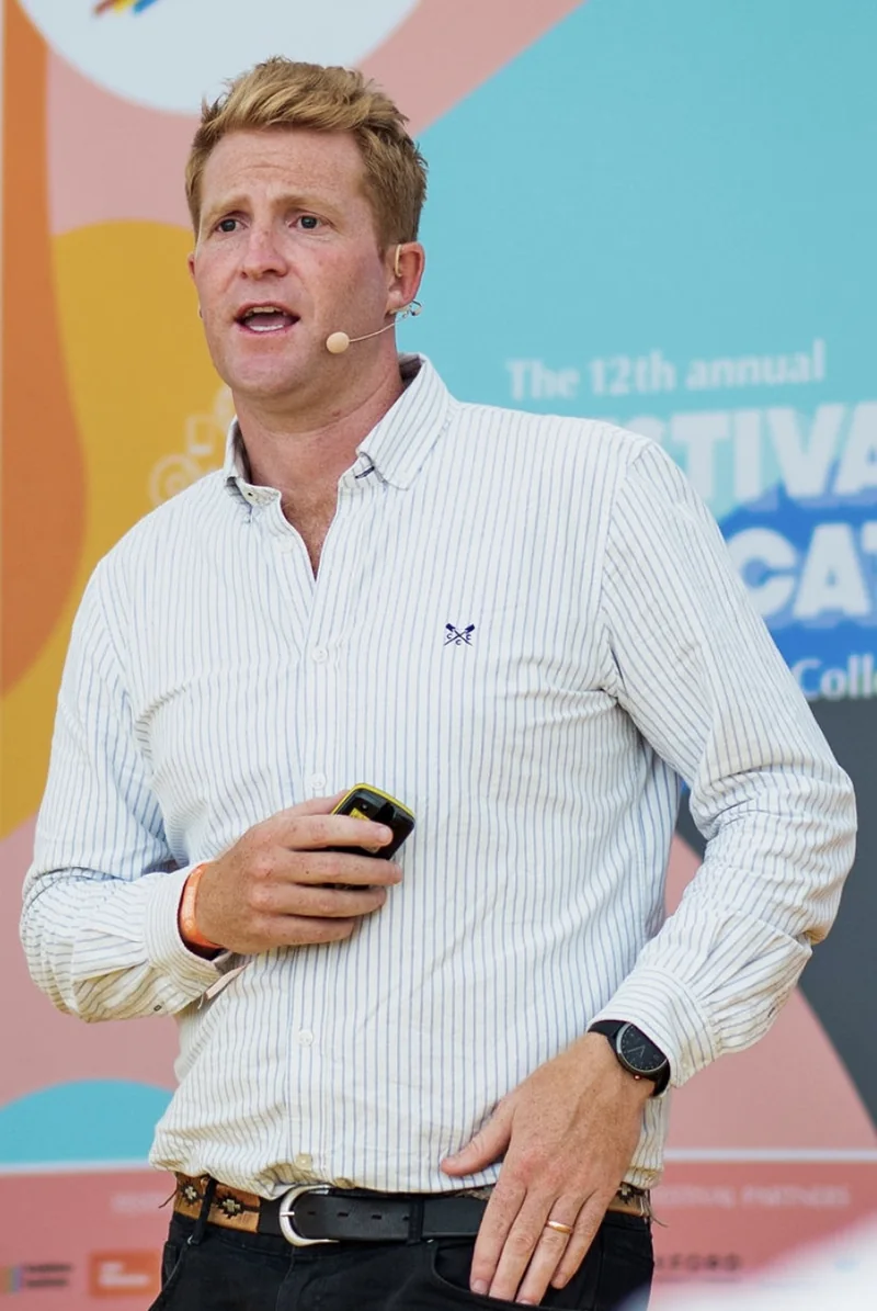 Patrick Foster speaking to an audience